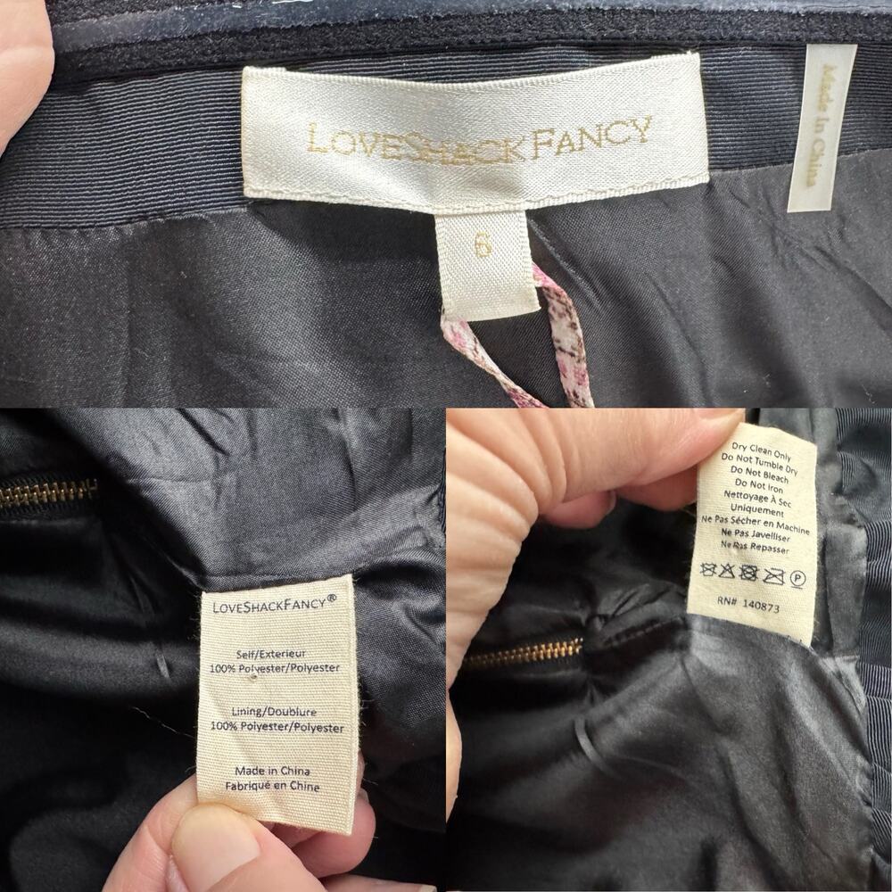 NWT LoveShackFancy Kerrigan Dress Black Mini Bow LBD Cocktail Whimsigoth Size 6 - Picture 9 of 16